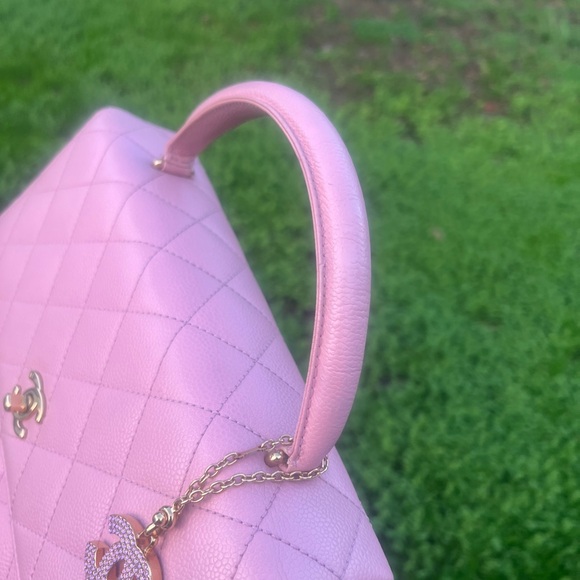 🌸🌸Chanel Vintage Kelly Caviar Pink 24K Gold plated hardware Top handle Bag - Picture 7 of 16